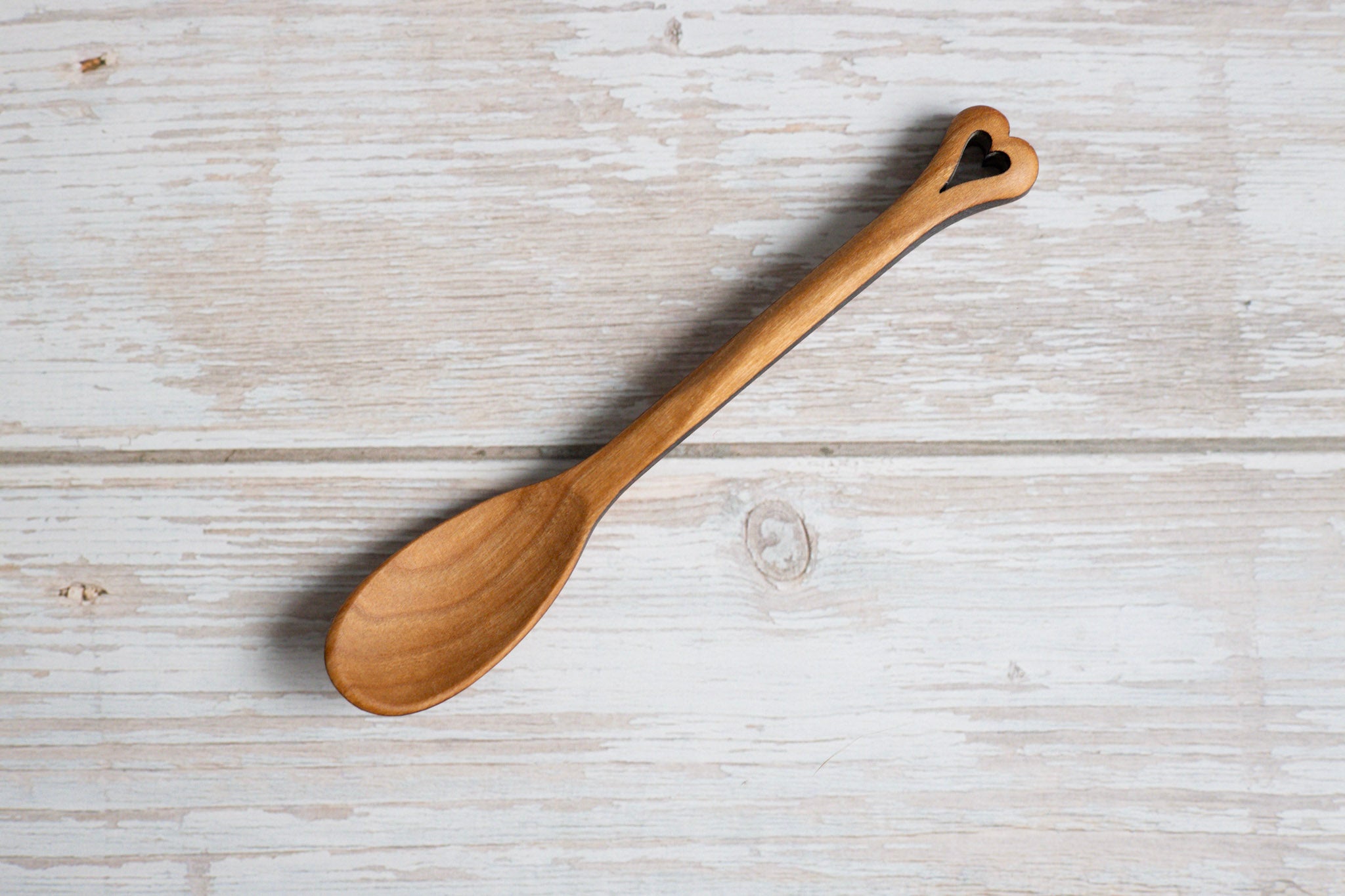 Handcrafted Cherry Wood Baby Spoon with Nontoxic Wood Wax