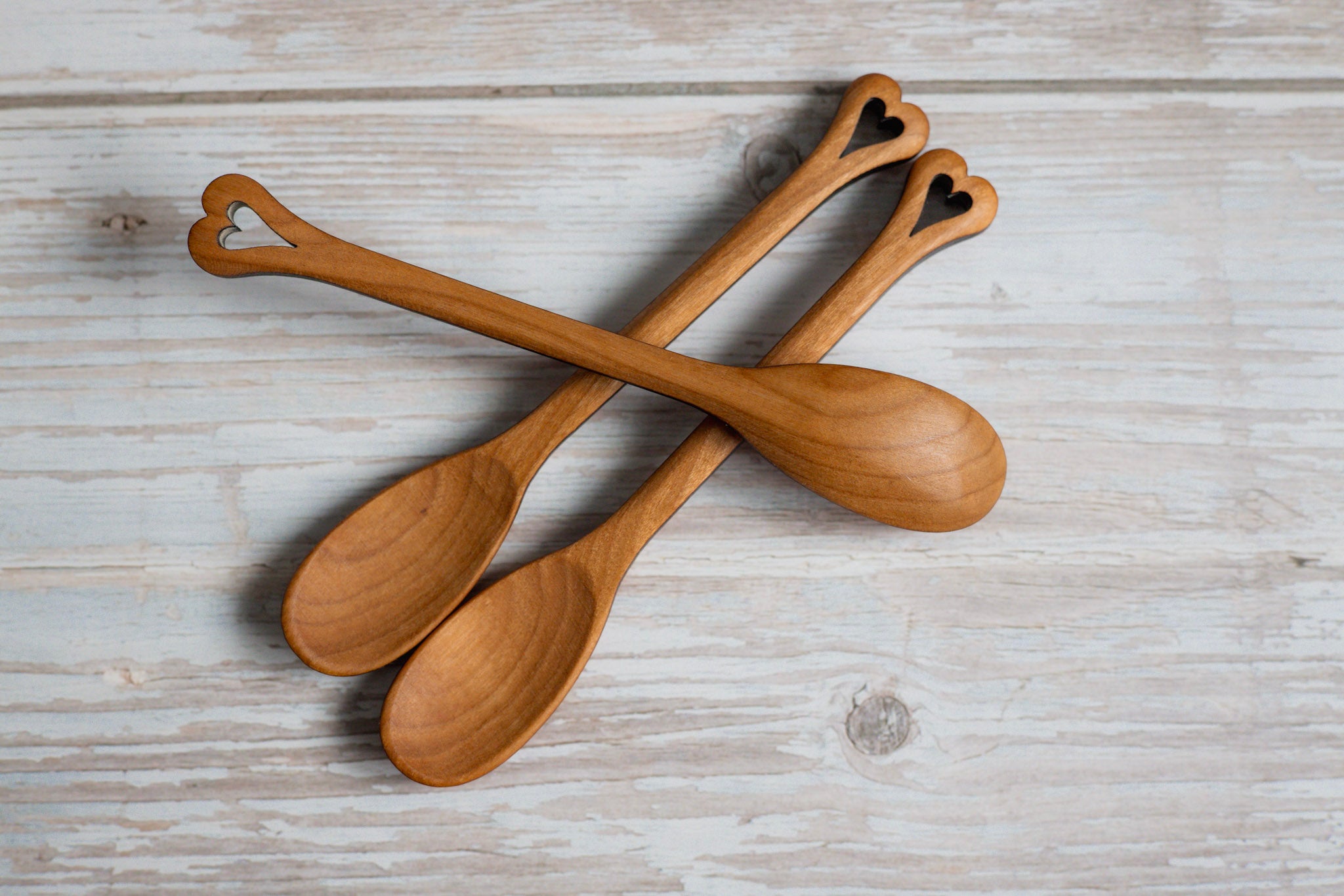 Handcrafted Cherry Wood Baby Spoon with Nontoxic Wood Wax