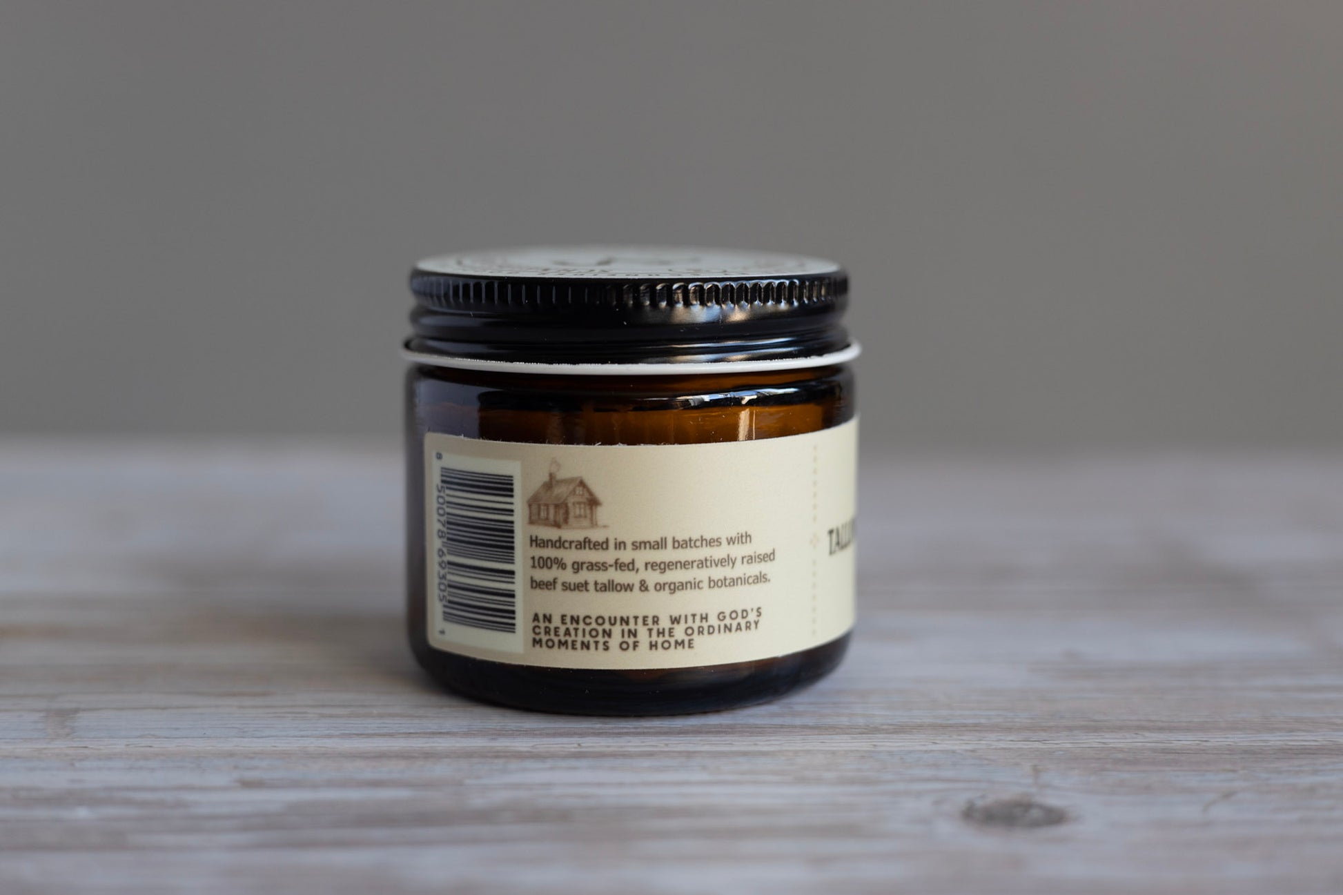 side of vanilla tallow jar