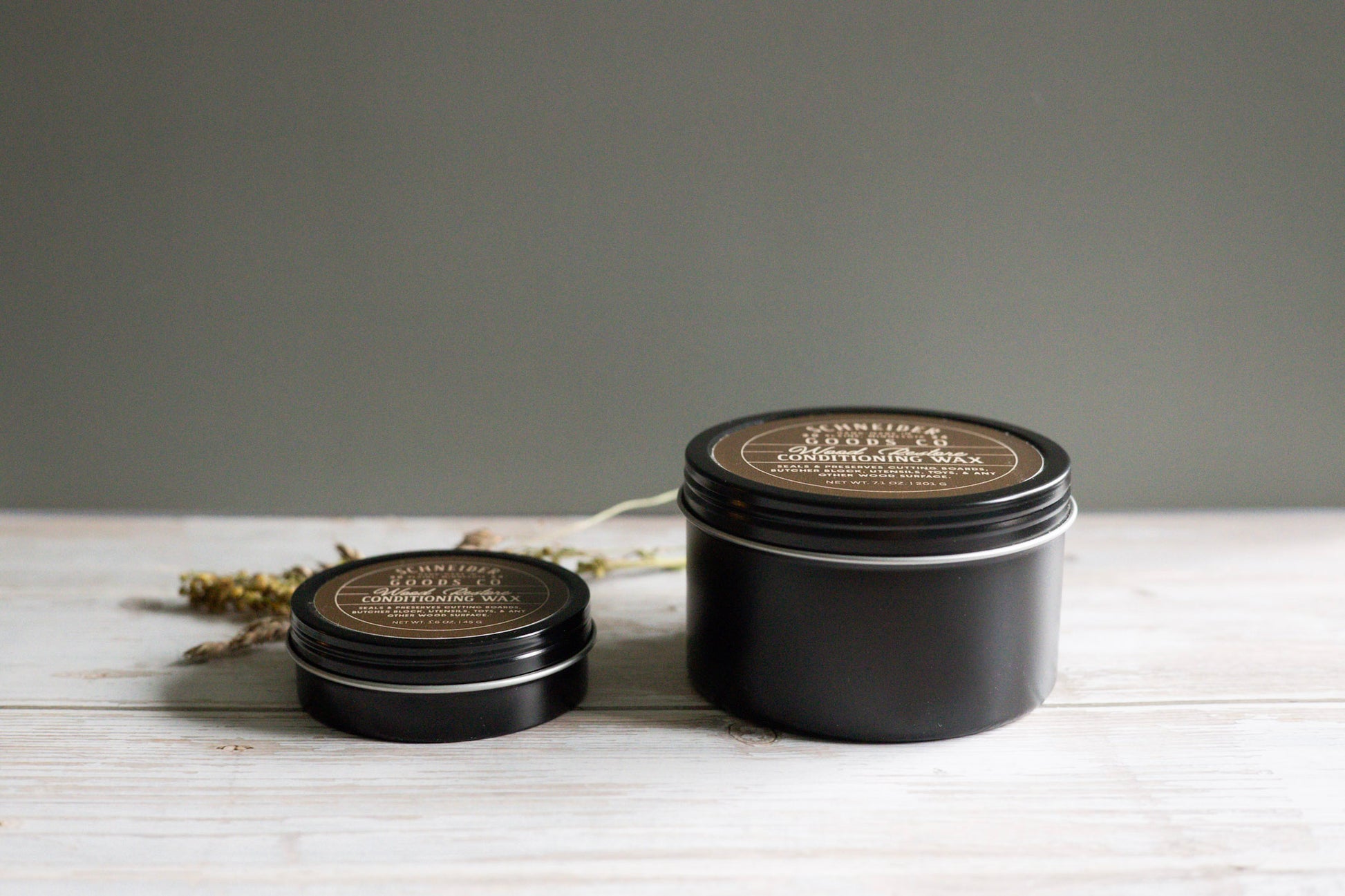 comparison of small and large sizes of wood restore conditioning wax